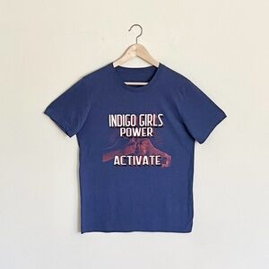 Indigo Girls Power Activate Tour Graphic Navy Concert T Shirt Adult Medium